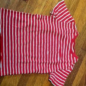 Janie and jack Red and White striped Tee